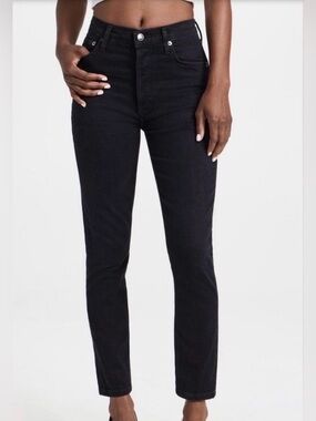 Agolde black distressed Nico jeans luxury size 27